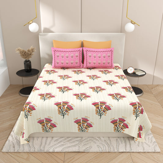 Premium Cotton Bedsheet Super King Size(108 X 108)Inches