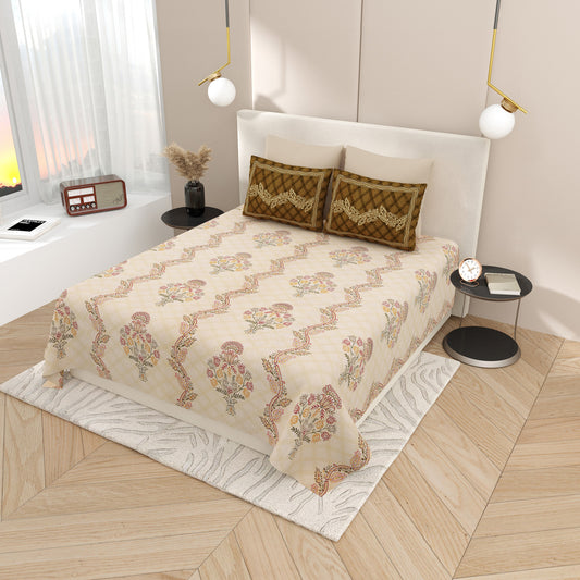 Premium Cotton Bedsheet Super King Size(108 X 108)Inches