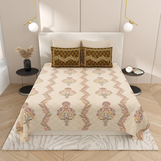 Premium Cotton Bedsheet Super King Size(108 X 108)Inches