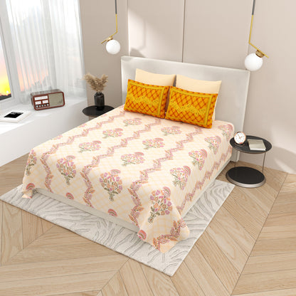 Premium Cotton Bedsheet Super King Size(108 X 108)Inches