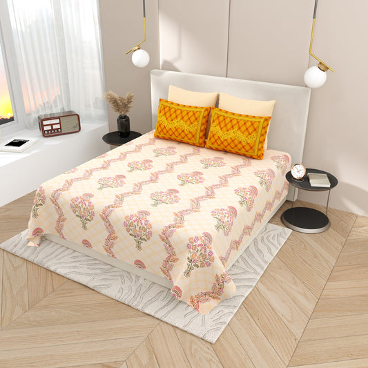 Premium Cotton Bedsheet Super King Size(108 X 108)Inches