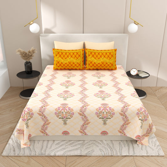 Premium Cotton Bedsheet Super King Size(108 X 108)Inches