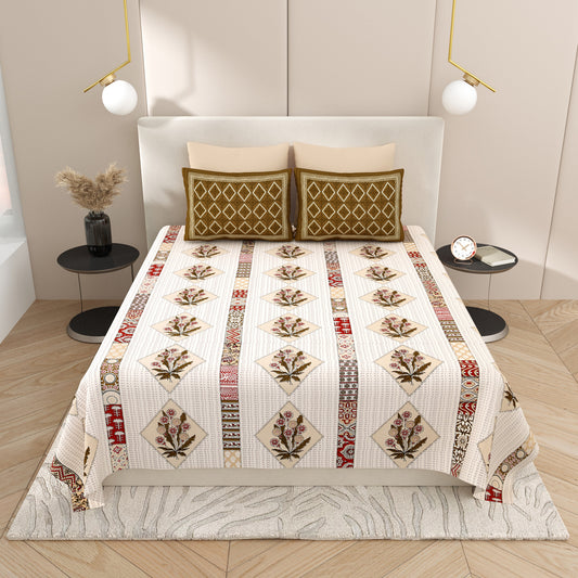 Premium Cotton Bedsheet Super King Size(108 X 108)Inches