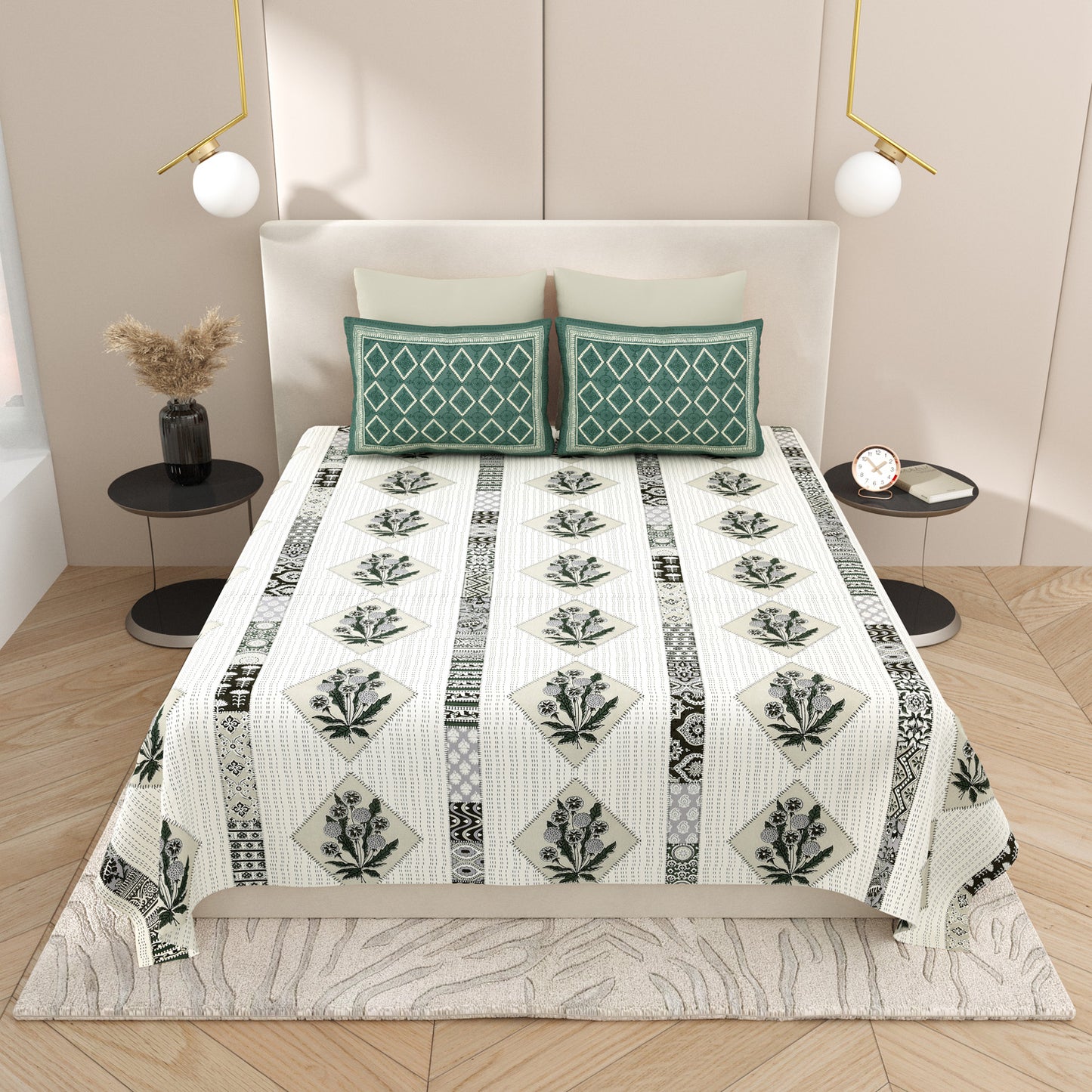 Premium Cotton Bedsheet Super King Size(108 X 108)Inches