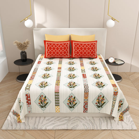 Premium Cotton Bedsheet Super King Size(108 X 108)Inches
