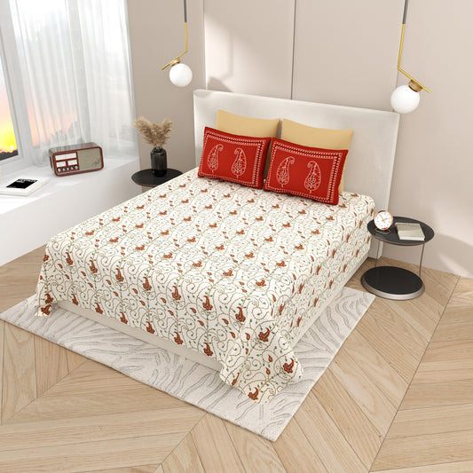 Premium Cotton Bedsheet Super King Size(108 X 108)Inches