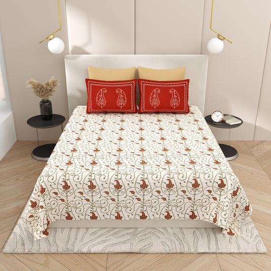 Premium Cotton Bedsheet Super King Size(108 X 108)Inches