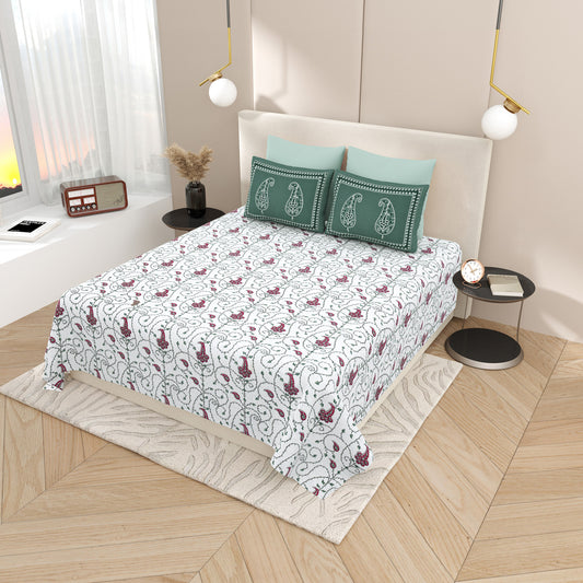 Premium Cotton Bedsheet Super King Size(108 X 108)Inches