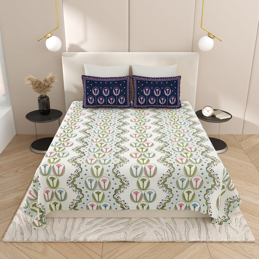 Premium Cotton Bedsheet Super King Size(108 X 108)Inches