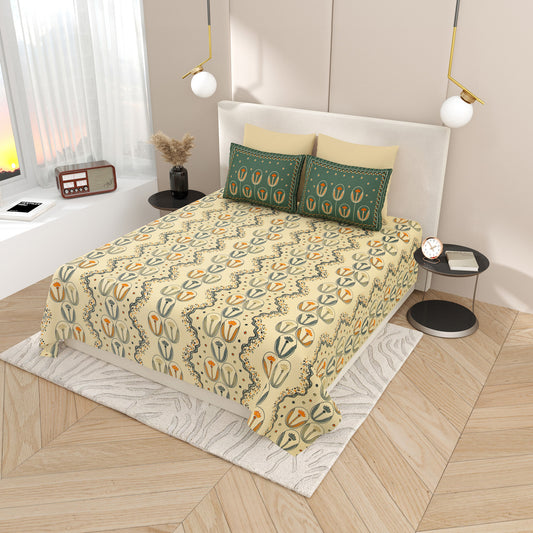 Premium Cotton Bedsheet Super King Size(108 X 108)Inches