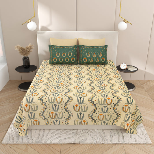 Premium Cotton Bedsheet Super King Size(108 X 108)Inches