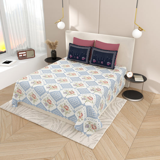 Premium Cotton Bedsheet Super King Size(108 X 108)Inches