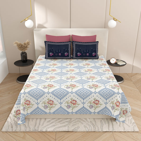 Premium Cotton Bedsheet Super King Size(108 X 108)Inches