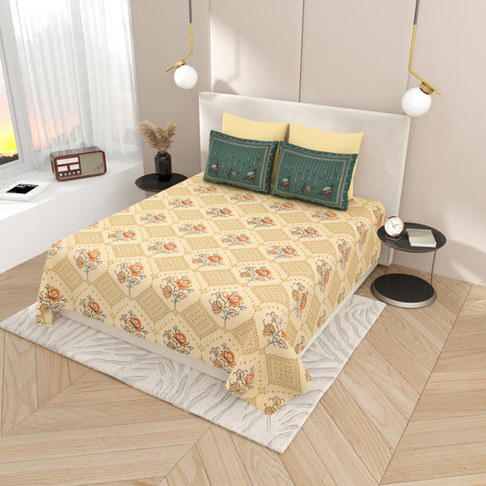 Premium Cotton Bedsheet Super King Size(108 X 108)Inches